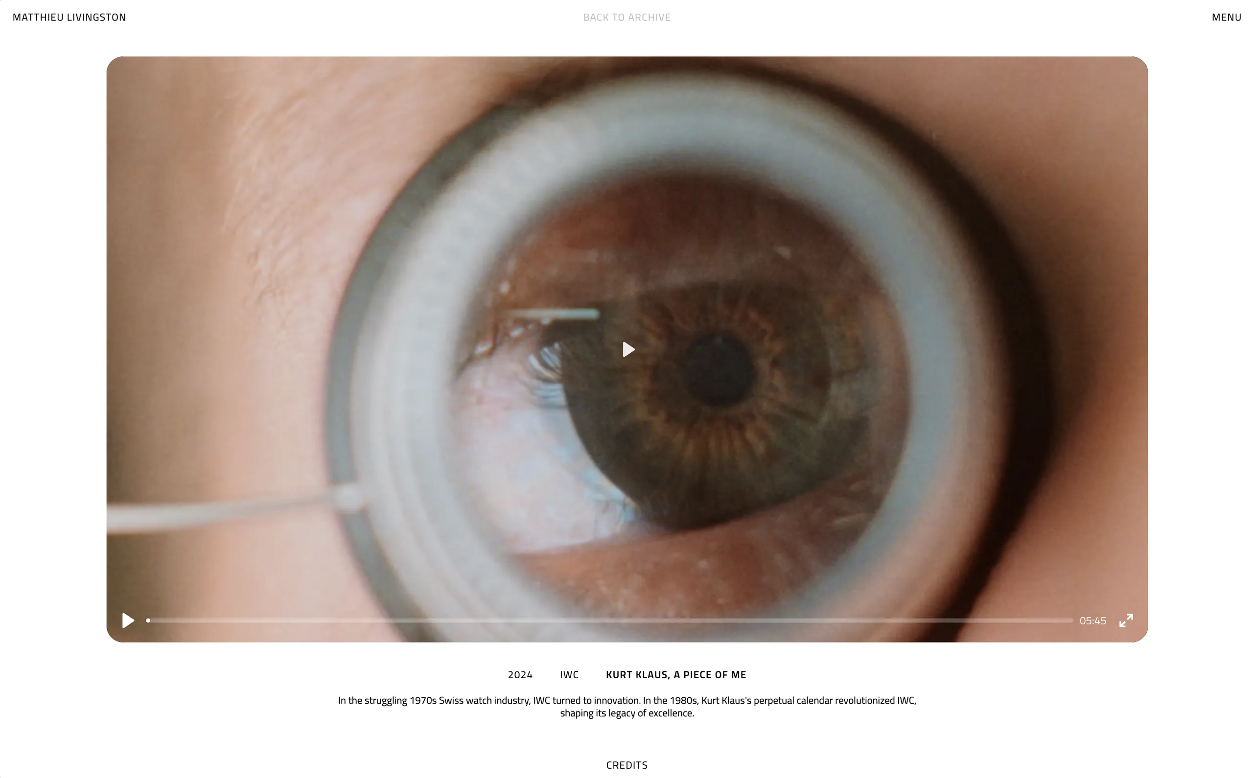Matthieu Livingston website by Sam Hills - Custom Webflow Development